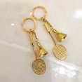thumbnail image 3 of OULII 6Pcs Golden Badminton Keyring Toy Zinc Alloy Racket Model for Children, 3 of 8