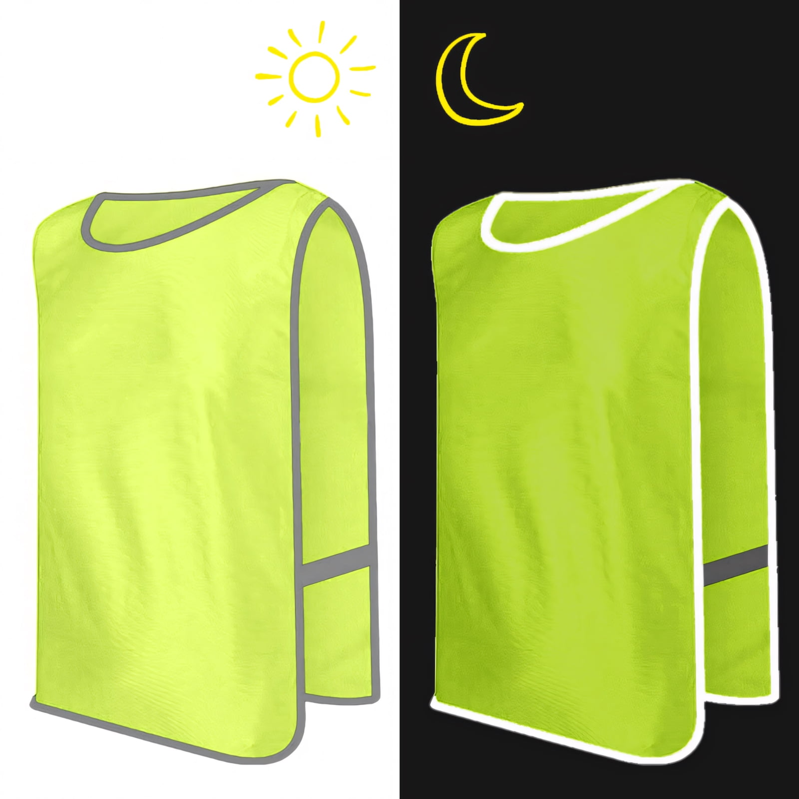 Toptie 12 Packs Reflective Vest Safety High Visibility Vest Reflector Vests for Kid Children Adult-Mix-S