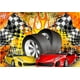 thumbnail image 3 of Fondo de fotografía de coche de carreras, decoraciones para fiesta de cumpleaños, decoración de fondo, pancarta para baby shower, foto personalizada, Caitoon Hot Wheels, 3 of 5