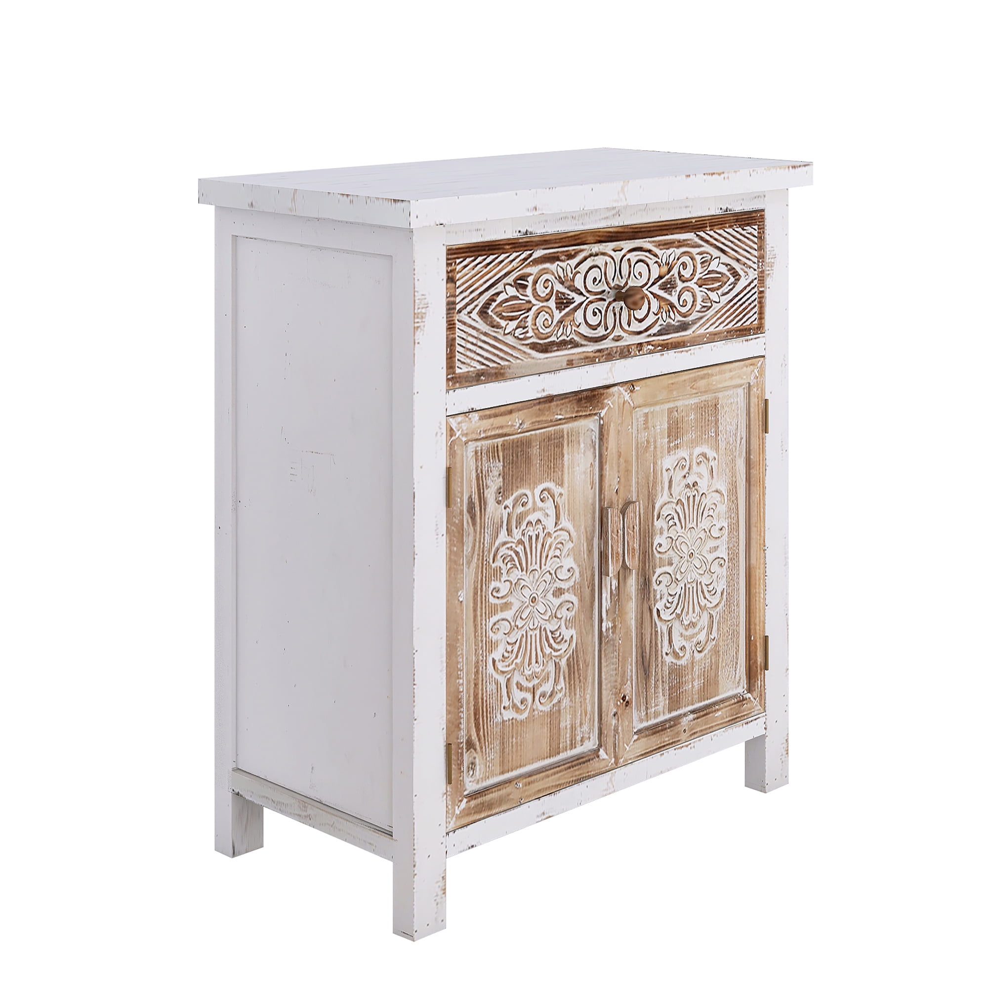 CLEARANCE! Accent Storage Cabinet Retro Wooden Cabinet with 2 Doors and 1  Drawer