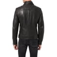 thumbnail image 3 of Men's Genuine Lambskin Leather Jacket Biker Soft Stylish Motorcycle Jacket A003, 3 of 4