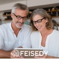 thumbnail image 4 of FEISEDY 6 Pack Classic Reading Glasses for Woman men Traditional Lightweight Black Frame Rectangular Readers B0297, 4 of 7