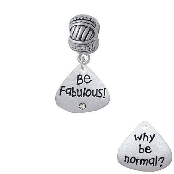 Resin Why be Normal? Be Fabulous! - Large Rope with Cross Beads Charm Bead