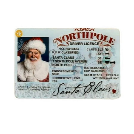 MUMQAQ Santa Lost Driver's License Card DIY Santa Lost ID Card Santa License A7E3