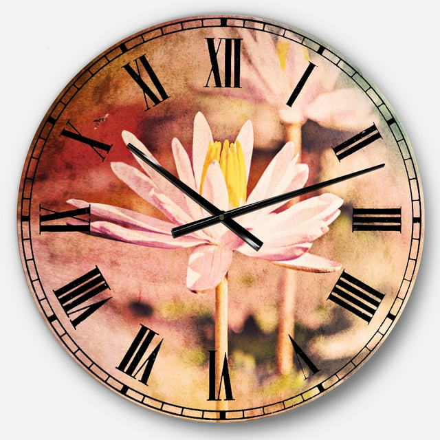 DesignArt Lotus on Abstract Background Large Wall Clock