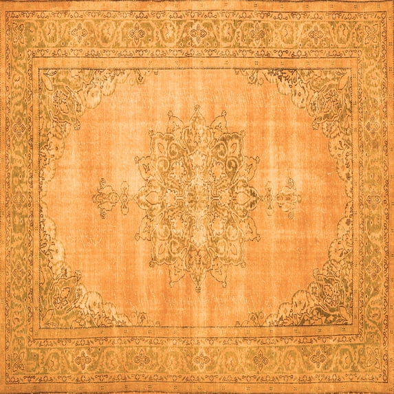 Ahgly Company Indoor Square Persian Orange Traditional Area Rugs, 5' Square