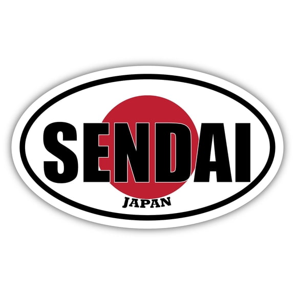 Sendai Japan Flag Oval Decal Vinyl Bumper Sticker 3x5 inches