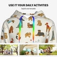 thumbnail image 4 of Lsque Dogs Funny Pets Pattern Casual Women's Hoodie,Hooded Sweatshirt with Kangaroo Pocket,Pullover Hoodie with Eye-catching Drawstrings-Large, 4 of 7