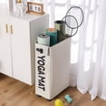 thumbnail image 6 of Caroeas Yoga Mat Storage Rack, 27’’ Large Yoga Mat Holder Accessories, Home Gym Equipment Storage Yoga Mats, Workout Equipment Organization with Wheels, White, 6 of 7