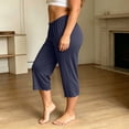 thumbnail image 3 of YUANxueke Womens Modal Capris Soft Cozy Pajama Bottoms Pants Elastic Wasit Ruffle Trim Casual Sleep Pants, 3 of 5