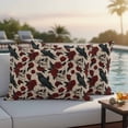 thumbnail image 4 of White Skull Halloween Outdoor Waterproof Pillow Covers, Red Roses Birds Vintage Skeleton Decorative Rectangle Throw Pillowcase Sofa Cushion Sham for Patio/Couch/Chair, 20"x12" 2 Pack, 4 of 8