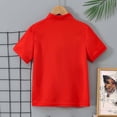 thumbnail image 6 of KHONTS Boys Short Sleeve Henley Collar T Shirt Kids Button up T-Shirts Casual Summer Solid Tees,Size 5-14 Years Red 130, 6 of 6