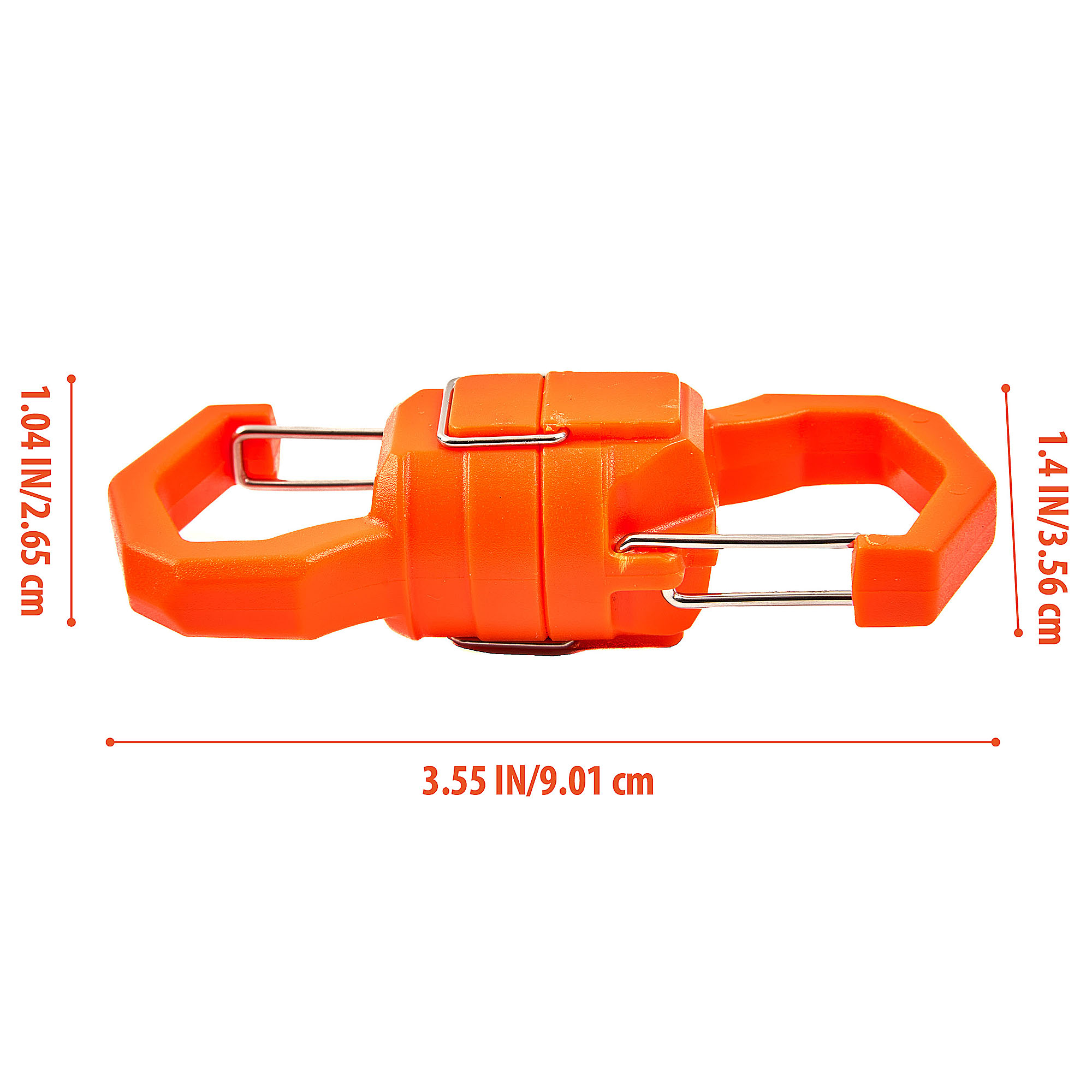Mosquetones magnéticos grandes Ozark Trail, capacidad de 10 lb, negro y naranja, 2 unidades 6