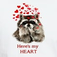 thumbnail image 3 of CafePress - Here's My Heart Cute Raccoon Blowing Kisses Quote - Men's White Classic Cotton T-Shirts, 3 of 4