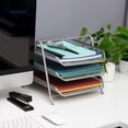 thumbnail image 3 of Mind Reader 3-Tier Paper Tray, Desktop Organizer File Storage Metal, 11.5"L x 13.75"W x 10"H, Silver, 3 of 8
