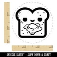 thumbnail image 2 of Cute and Kawaii Buttered Toast Bread Self-Inking Rubber Stamp Ink Stamper - Lime Green Ink - Small 3/4 Inch, 2 of 7