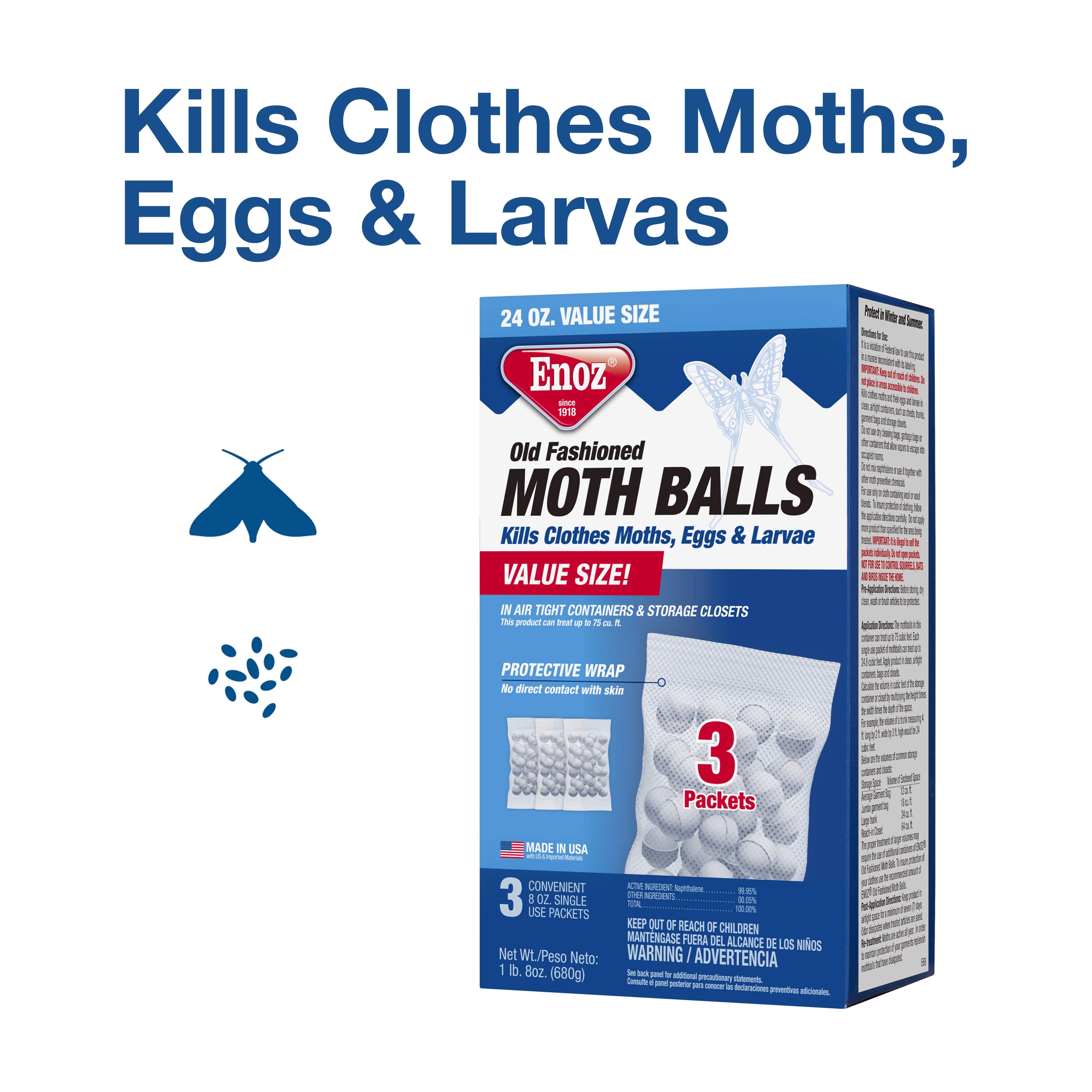 ENOZ Moth-Tek Moth Ball Packets 220.6 - The Home Depot