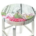 thumbnail image 3 of Bingfone12 inch Padded Round Bar Stool Cover Cushion with Elastic Fabric Round Chair Seat - Vintage Wood with Floral, 3 of 7