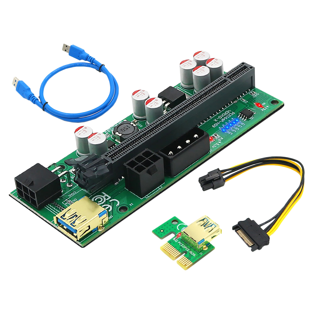 6 Sets PCIE Riser Graphic Card Riser 1X to 16X Mining GPU Extension