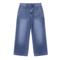 thumbnail image 5 of Women's Casual Jean Capris - Ladies Cropped Denim Pants with Pockets for Office Work Travel Vacation Lightweight All Match Straight Leg Denim Short Trousers Blue S, 5 of 7