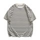 thumbnail image 1 of Blusa de Manga Corta, Hombres Versatile Moda Motion Stripe Insert Cuello Redondo para Uso Casual Y Diario, 1 of 5