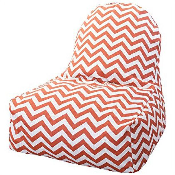 Majestic Home Goods Indoor Outdoor Burnt Orange Chevron Bean Bag Kick