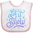 thumbnail image 3 of Inktastic Winter Let It Snow Lettering in Blue with Snowflakes Boys or Girls Baby Bib, 3 of 4