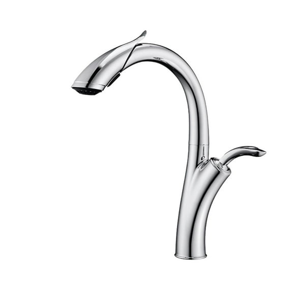 Luxury Gun Grey Kitchen Faucet, Creative Pull-out Design Single Control Single Handle, Cold And Hot Dual Control Brass Sink Faucet