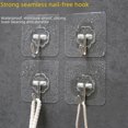 thumbnail image 3 of Seamless Transparent Hook Adhesive Hook Strong Revolving Door Rear Clothes Hook Kitchen Hook Punch-Free Storage Rack Sub-female Buckle, 3 of 5