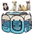 thumbnail image 1 of Corral para Mascotas OceeK para Gatos y Perros Pequeños para Interior Azul/Beige, 1 of 9