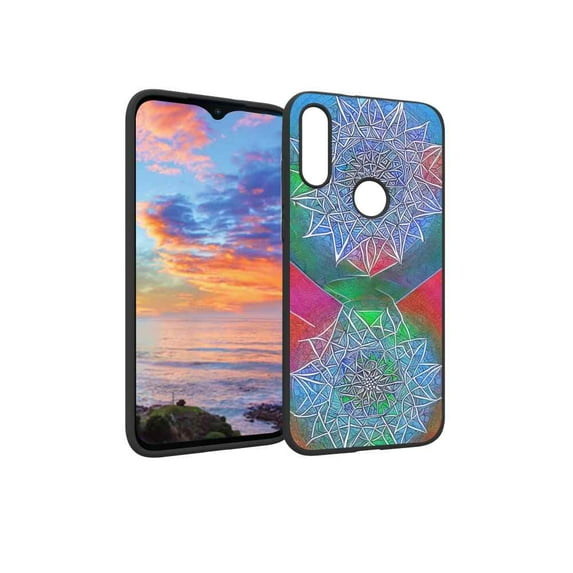 Mandala-Geometry-Triangles-Art Phone Case, Degined for Moto E 2020 Case Men Women, Flexible Silicone Shockproof Case for Moto E 2020