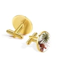 thumbnail image 3 of Coconut Tree Elegant Silver Jewelry Men's Cufflinks Set for Formal Attire, Made of Stainless Steel, Ideal for Formal Events, 3 of 6