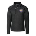 thumbnail image 2 of Men's-Cutter & Buck  Heather Charcoal Orlando City SC Big & Tall Mainsail Sweater-Knit Half-Zip Pullover Top, 2 of 3