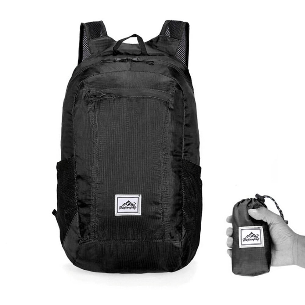 Womens Men Outdoor Zip Up Midi Foldable Backpack Bag Camping Rucksack 