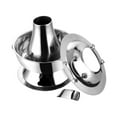 thumbnail image 3 of Cobre olla caliente cocina olla hermosa con tapa resistente grueso cobre rozaduras plato shabu olla para restaurante catering hogar División plateada de 30CM, 3 of 8