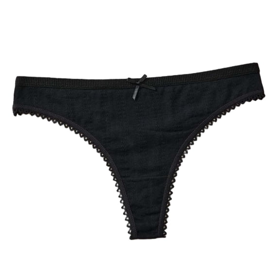 Kvture Women's Bikini Underwear Cut Panties Lace Trim Cheeky Hipster Soft Stretch Breathable Thong Solid Color Underwear M