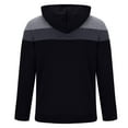 thumbnail image 5 of BXINGOHAI Mens Slim Fit Long Sleeve Zip-Up Fleece Hoodie Color Block Sweatshirt with Kangaroo Pocket Today Black,XL, 5 of 6