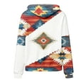 thumbnail image 4 of Women's Geometric Print Aztec Hoodie Pullover Cowgirl Western Ethnic Rhombus Printed Hooded Sweatshirt, 4 of 4