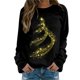 thumbnail image 1 of Gibobby Sudaderas navideñas Blusa de manga larga con cuello en O para mujer, para uso diario, en casa, al libre, con estampado navideño(Negro,G), 1 of 5