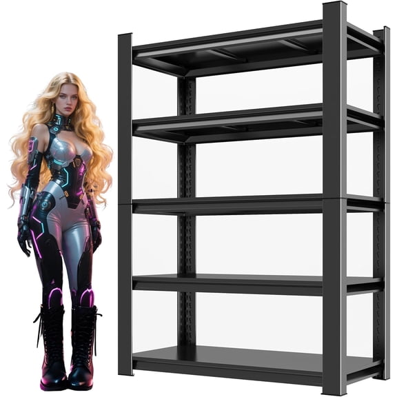 72"H/36"W Garage Shelving Heavy Duty,5 Tier Storage Shelves 3000lbs,Garage Shelves Metal Shelving Unit Industrial Utility Shelf Organization Rack for Warehouse Kitchen (5 Tier 72"H*36"W*13.8"D)