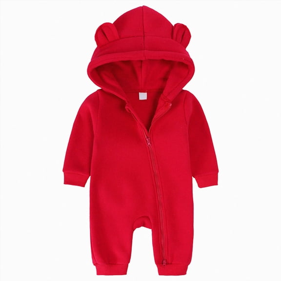 boobe Baby And Winter Colorblocking Hooded Bodysuit Crawling Suit Smocked Romper Baby Girl