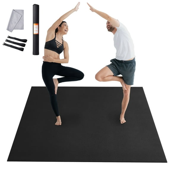 KFFKFF Large Yoga Mat,9x6ft Durable Non-Slip Fitness Mat, Universal Exercise Mat for Both Genders, Includes Bag & Strap, Ideal for Home Yoga, Pilates & Floor Exercises