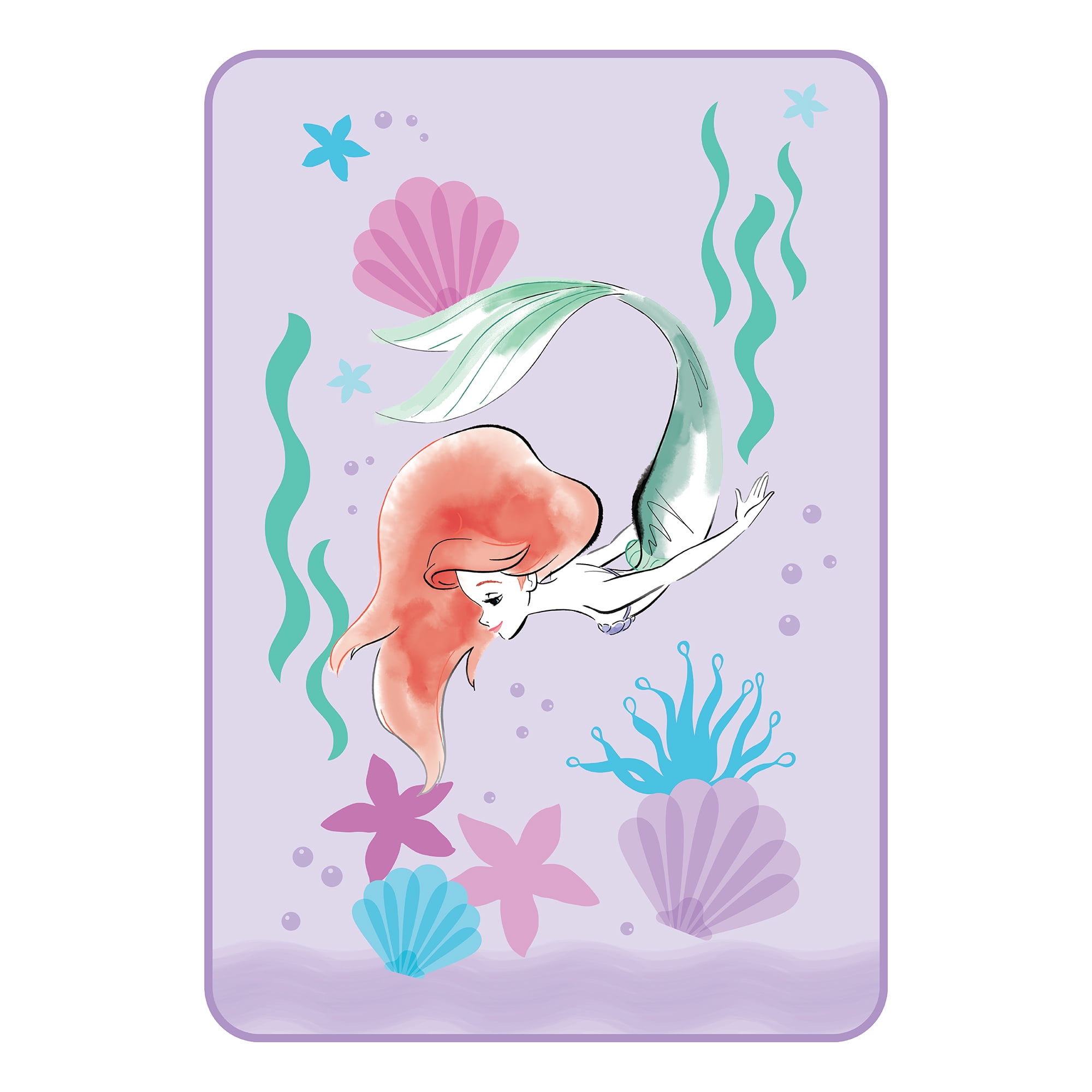 Disney The Little Mermaid Dive Kids Bedding Plush Blanket ...