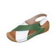 thumbnail image 2 of YOUYEDIAN Orthopedic Sandals for Women Arch Support Flat Wedge Sandals Lightweight Non Slip Slip on Sneakers Comfort 2026 New Foam Shoes (Green), 2 of 6