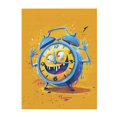 Funny Alarm Clock Illustration Throw Blanket for Couch Sofa and Bed