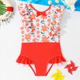 thumbnail image 2 of Gubotare Girls Swim Suits Infant Baby Girl One Piece Swimsuit Toddler Sleeveless Beach Bikini Bathing Swimwear 3T 4T (Red,3-4 Years), 2 of 7