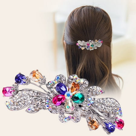 TYTSPEASY Vintage Rhinestone Wedding Hair Clip Cz Hair Barrettes Barrette Girls Barrettes For Hair Barrets Hair Clip For Women Black Hair Accessories Hebillas De Pelo Para Mujer