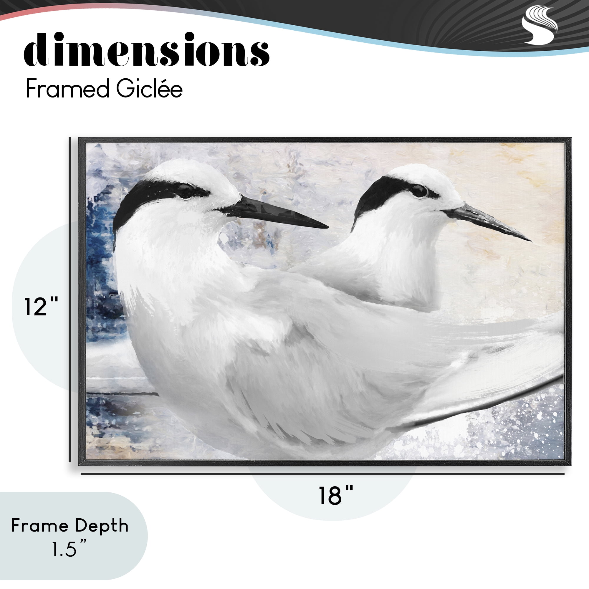 Stupell Industries Black Naped Tern Black Framed Giclee Art, design by Porter Hastings