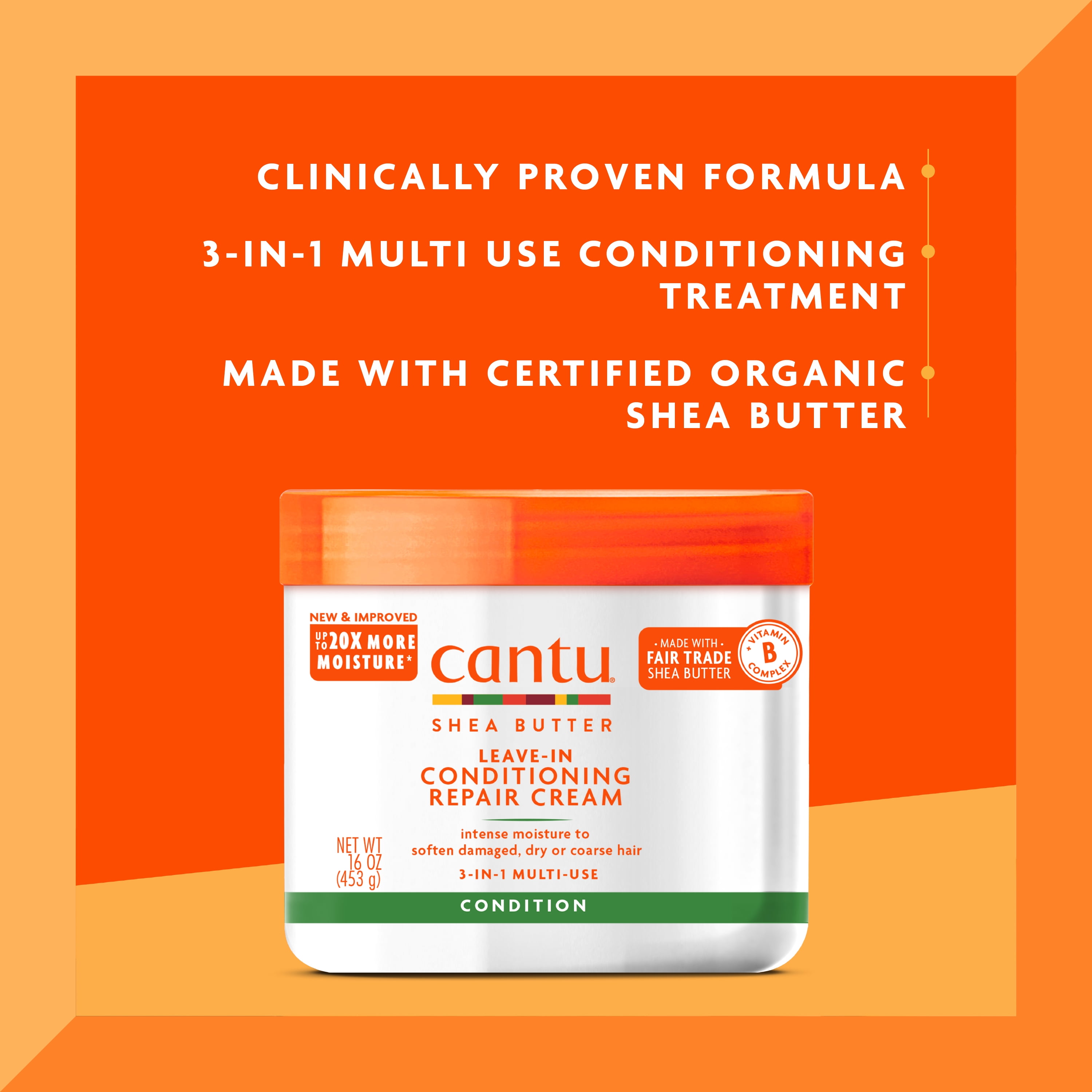 Cantu Shea Butter LeaveIn Conditioning Repair Cream, 16 oz  (图3)
