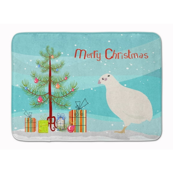 Carolines Treasures BB9324RUG Texas Quail Christmas Machine Washable Memory Foam Mat Teal 19 X 27" multicolor